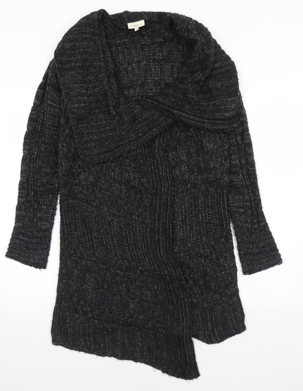 New Look Womens Grey Collared  Acrylic Cardigan Jumper Size M