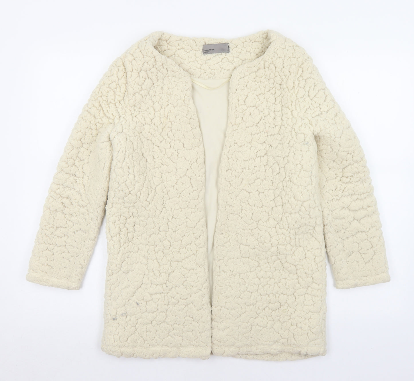 VERO MODA Womens Ivory Round Neck  Polyester Cardigan Jumper Size XS