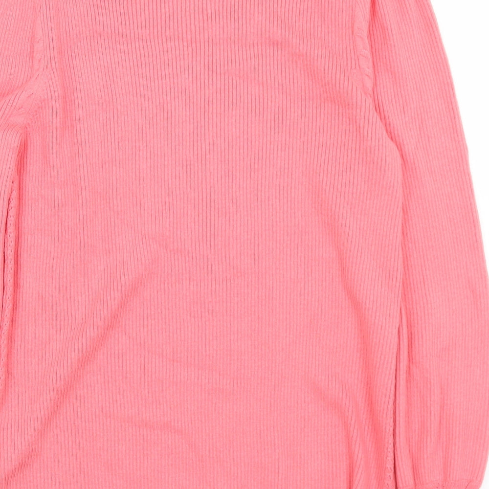 Marks and Spencer Womens Pink Round Neck  Polyamide Pullover Jumper Size 14