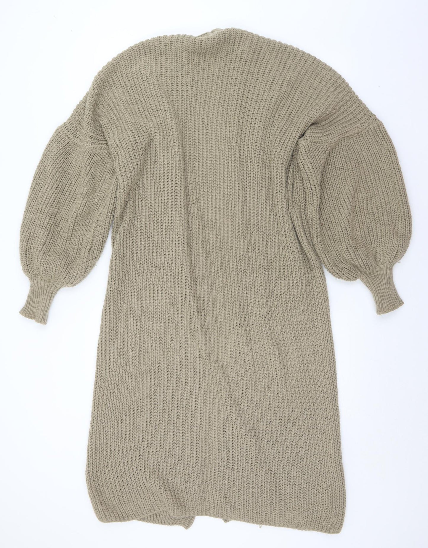 Missy Empire Womens Brown Collared  Acrylic Cardigan Jumper Size L