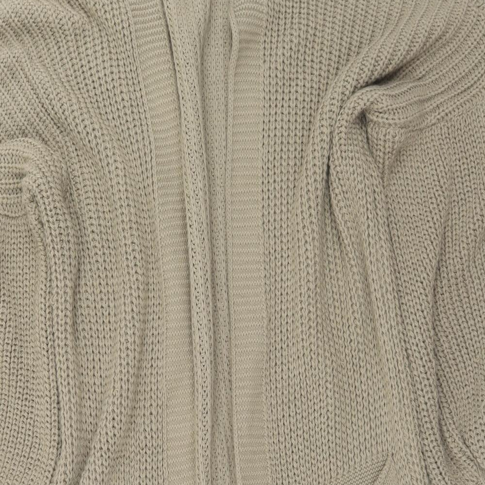 Missy Empire Womens Brown Collared  Acrylic Cardigan Jumper Size L