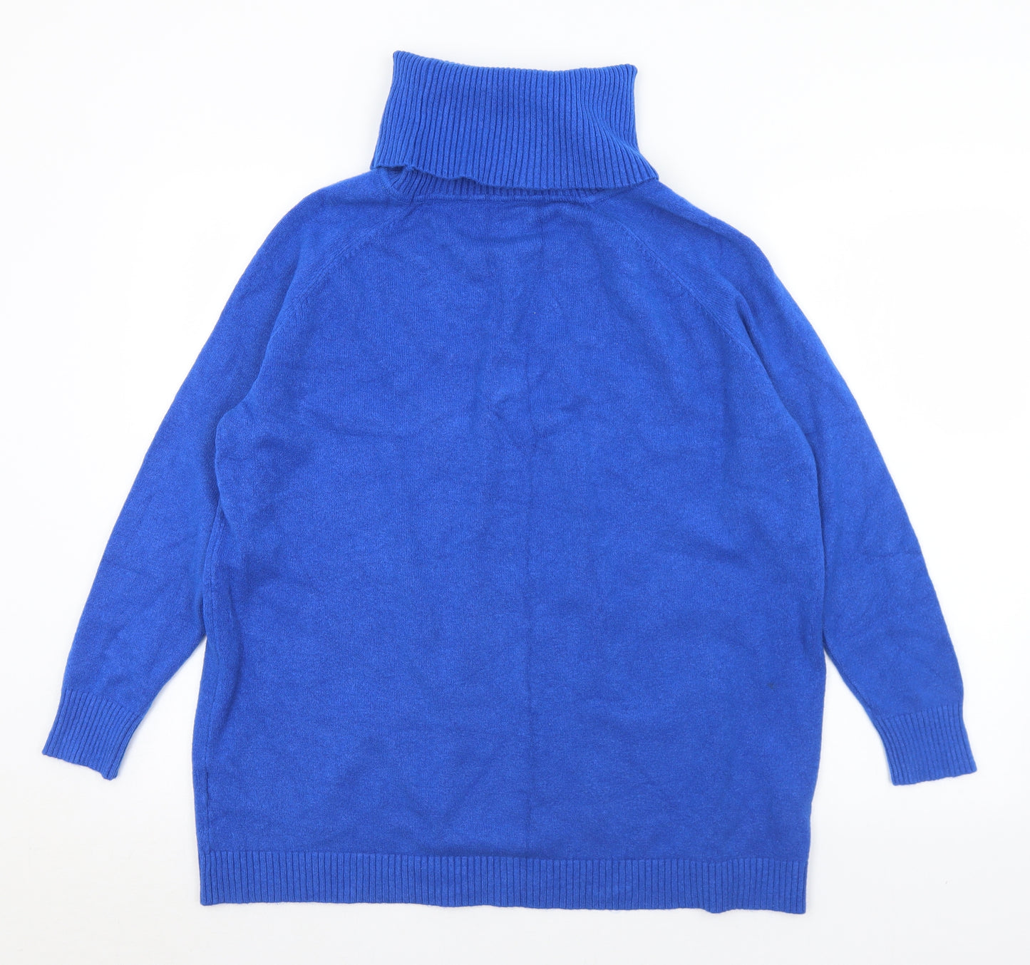 Preworn Womens Blue Roll Neck  Viscose Pullover Jumper Size L