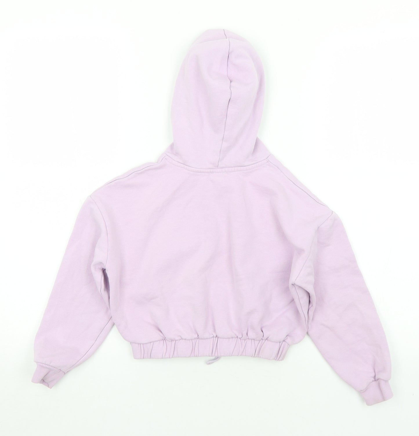 River Island Girls Purple  Cotton Pullover Hoodie Size 7-8 Years   - Whatever. Cropped
