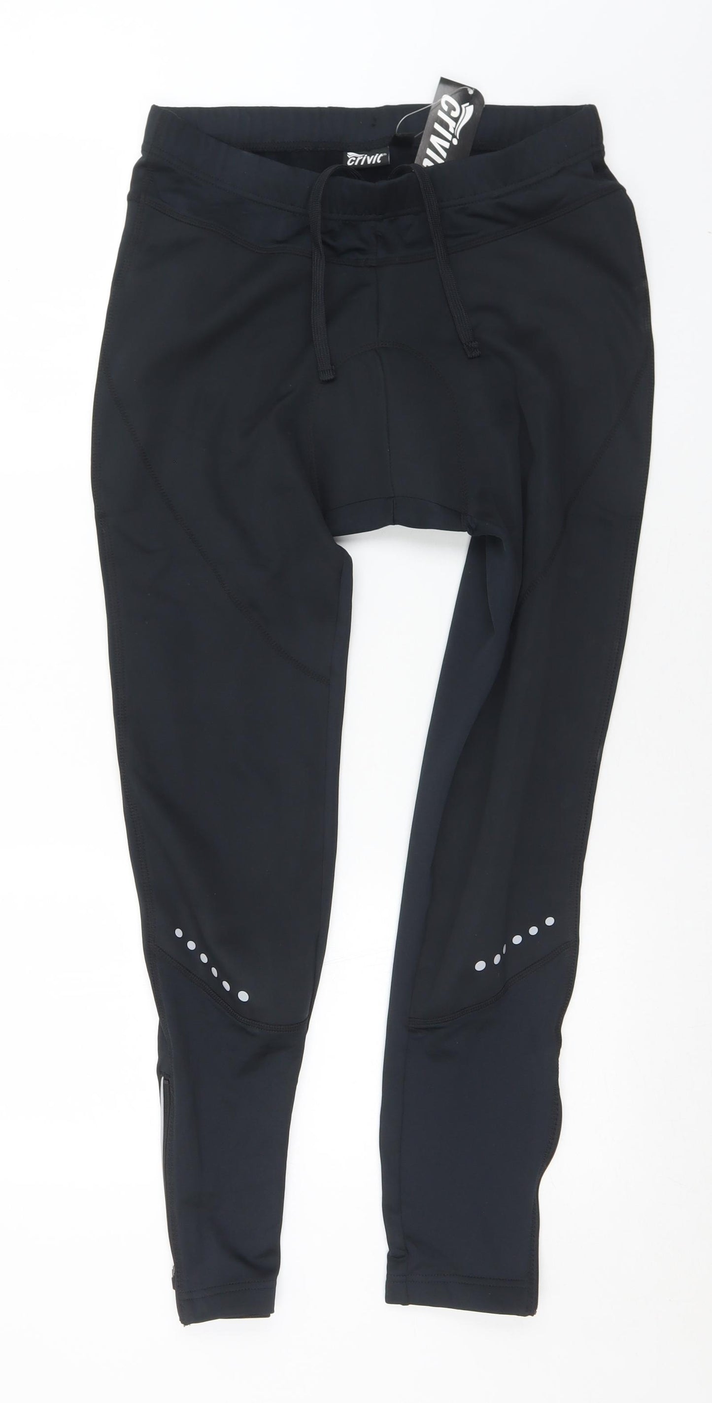 Crivit Mens Black  Polyester Track Pants Leggings Size M L27 in Regular Drawstring - Padding