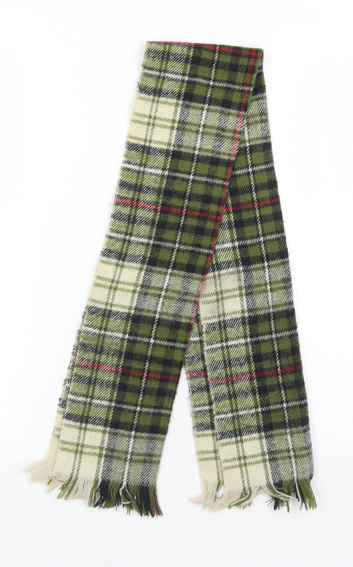 Woody Unisex Green Plaid Acrylic Scarf One Size