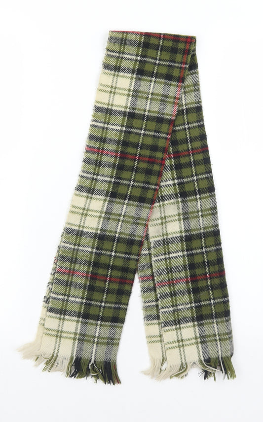 Woody Unisex Green Plaid Acrylic Scarf  One Size