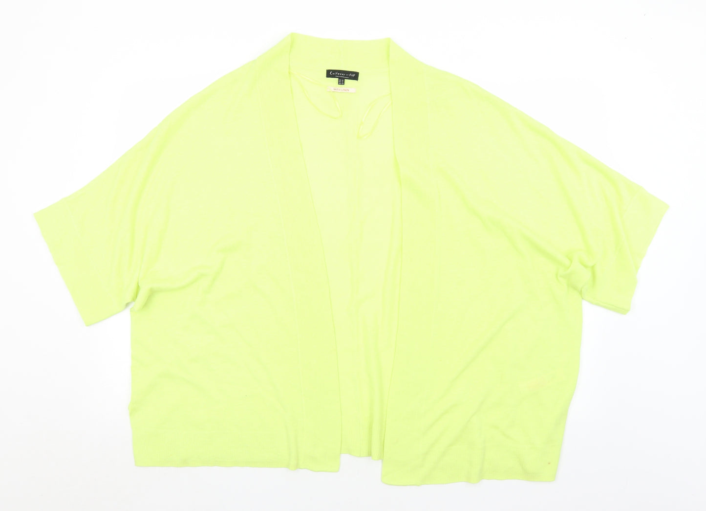 F&F Womens Yellow Collared  Acrylic Cardigan Jumper Size 16