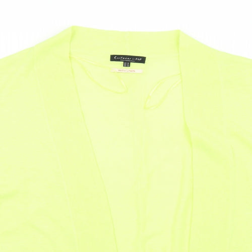F&F Womens Yellow Collared  Acrylic Cardigan Jumper Size 16