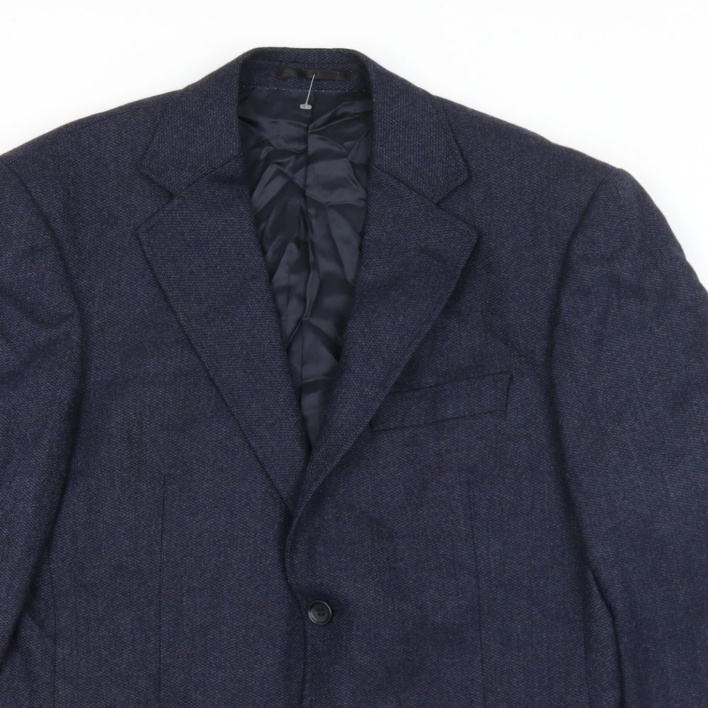 Ultimo Mens Blue  Wool Jacket Suit Jacket Size 38