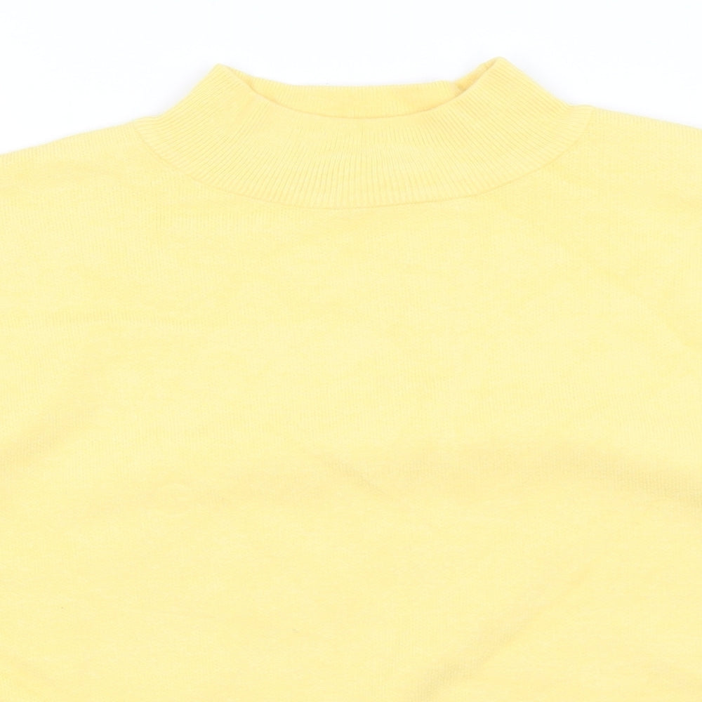 Primark Womens Yellow Mock Neck  Viscose Pullover Jumper Size 14