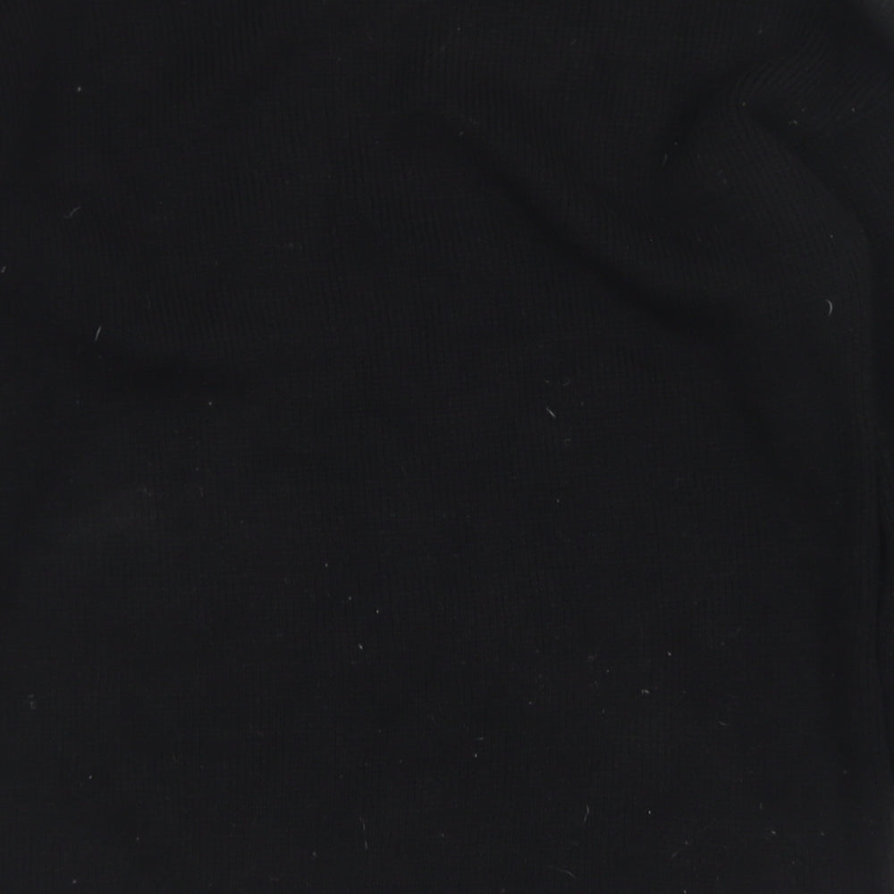 Boohoo Womens Black Crew Neck  Acrylic Pullover Jumper Size S   - Christmas. S/M