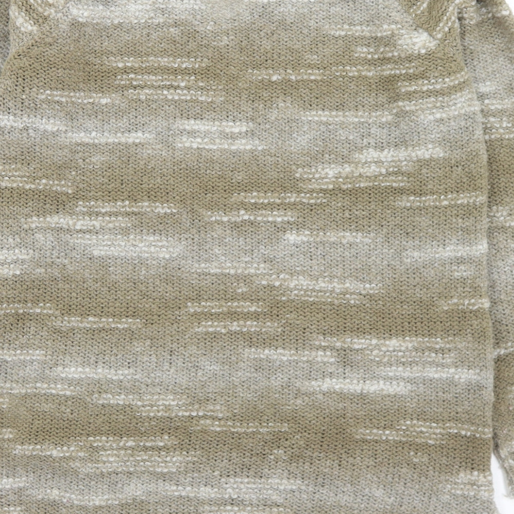 Preworn Womens Beige V-Neck  Acrylic Pullover Jumper Size 10