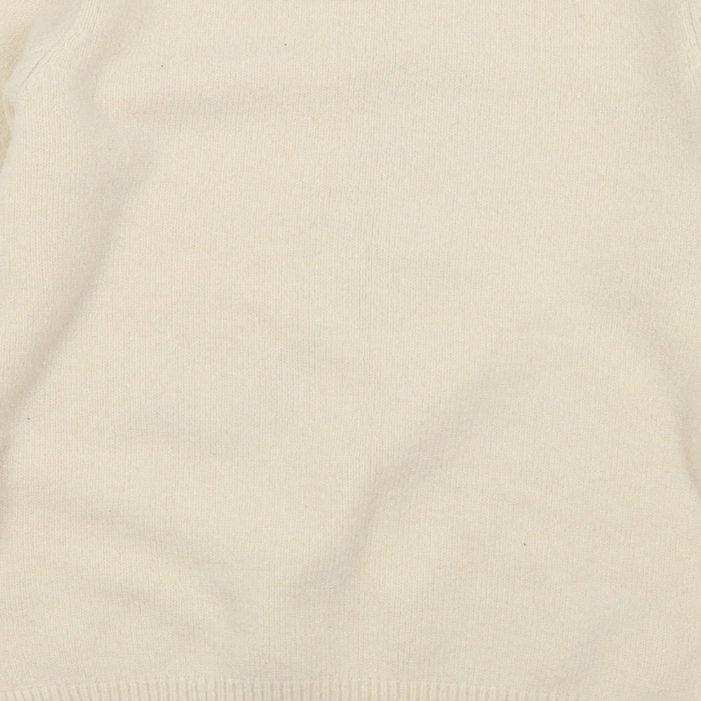 Dorothy Perkins Womens Beige Crew Neck  Acrylic Pullover Jumper Size 12   - Sequin bird