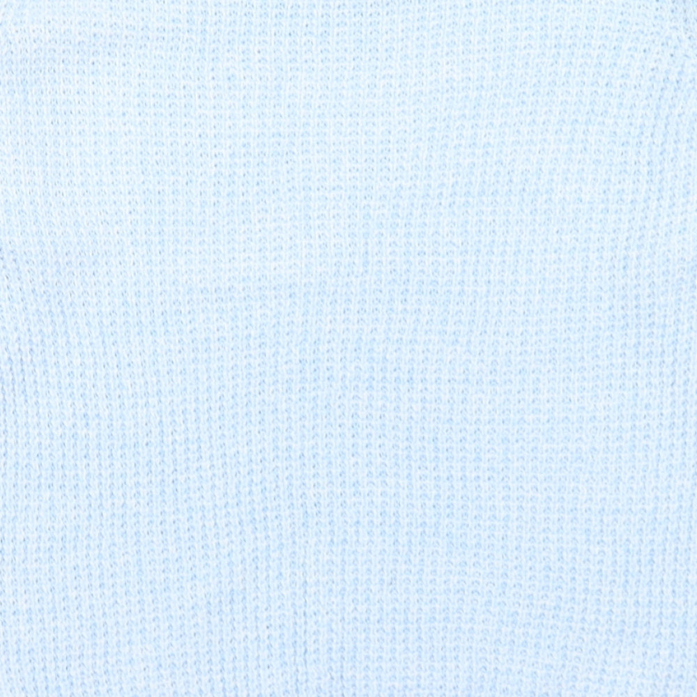 EWM Womens Blue Crew Neck  Acrylic Pullover Jumper Size M