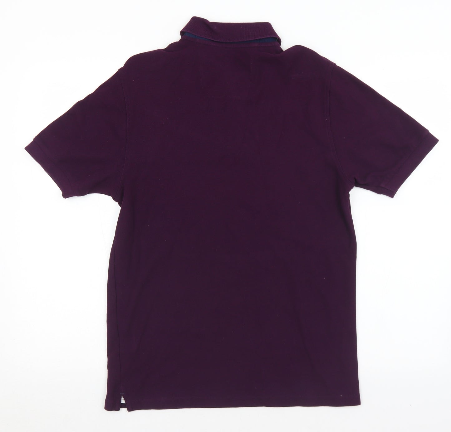 Marks and Spencer Mens Purple  Cotton  Polo Size S Collared Button