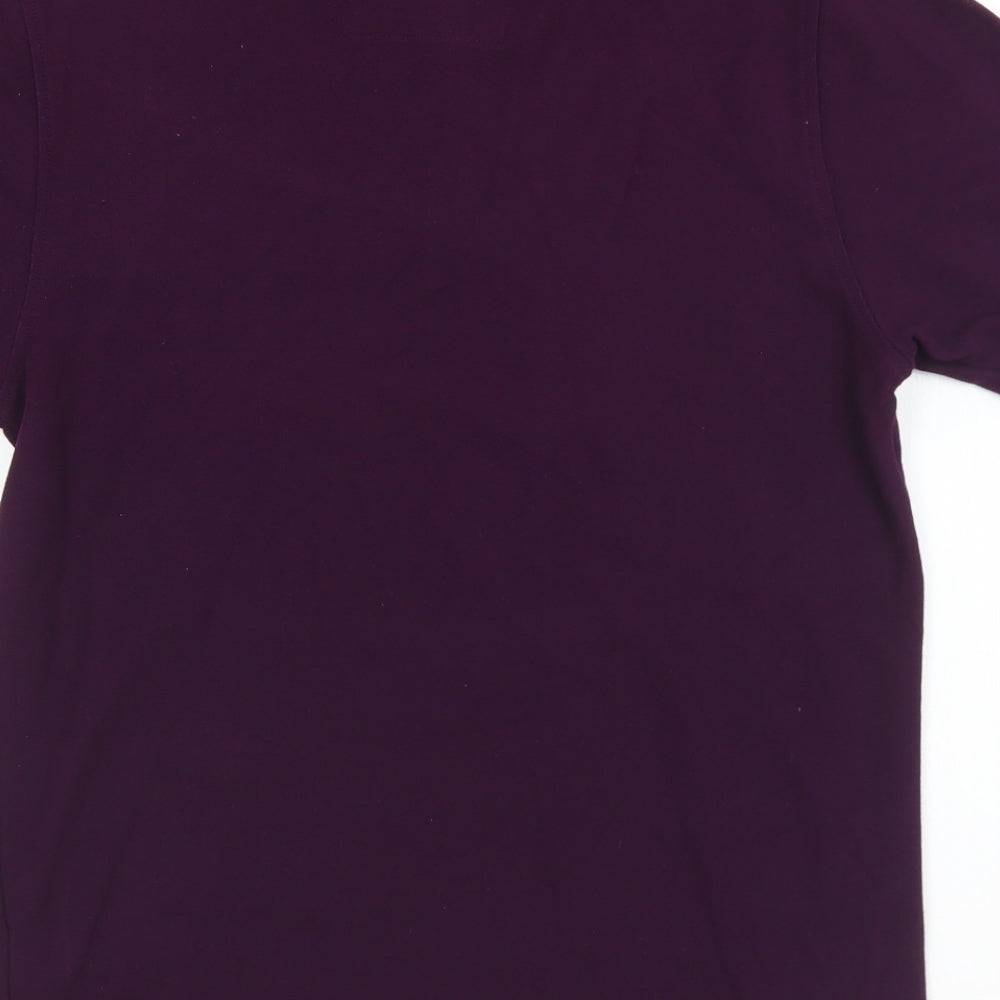 Marks and Spencer Mens Purple  Cotton  Polo Size S Collared Button
