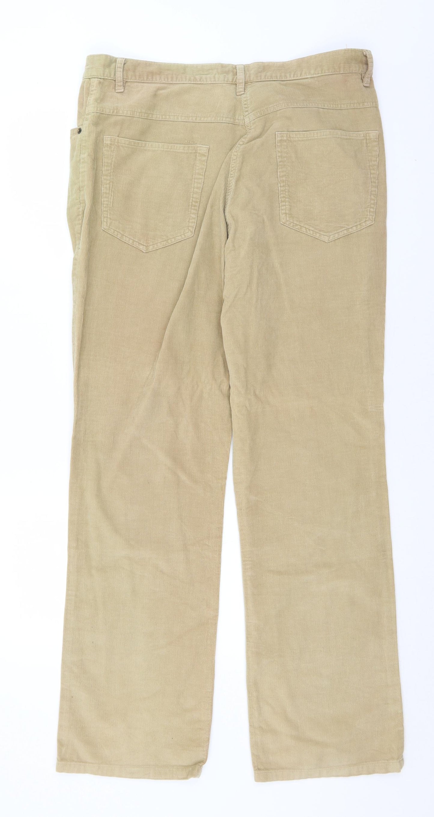 Denim & Co. Womens Brown  Cotton Chino Trousers Size 16 L30 in Regular Button