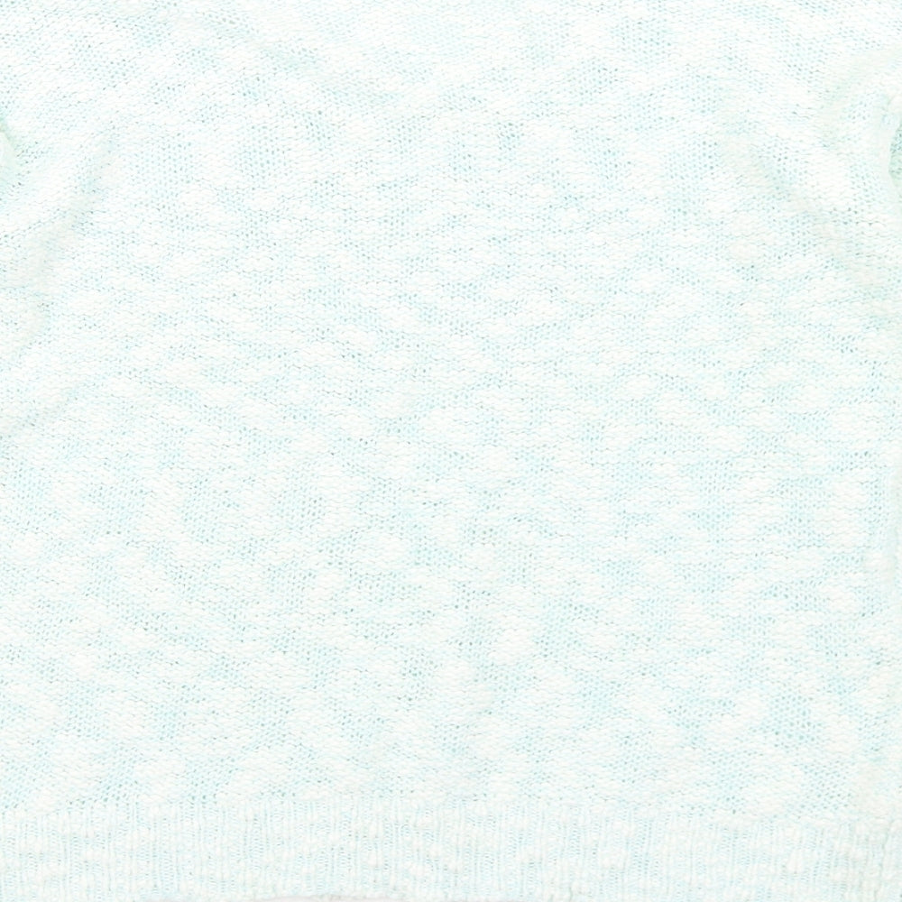 M&Co Womens Green Scoop Neck  Cotton Pullover Jumper Size 16