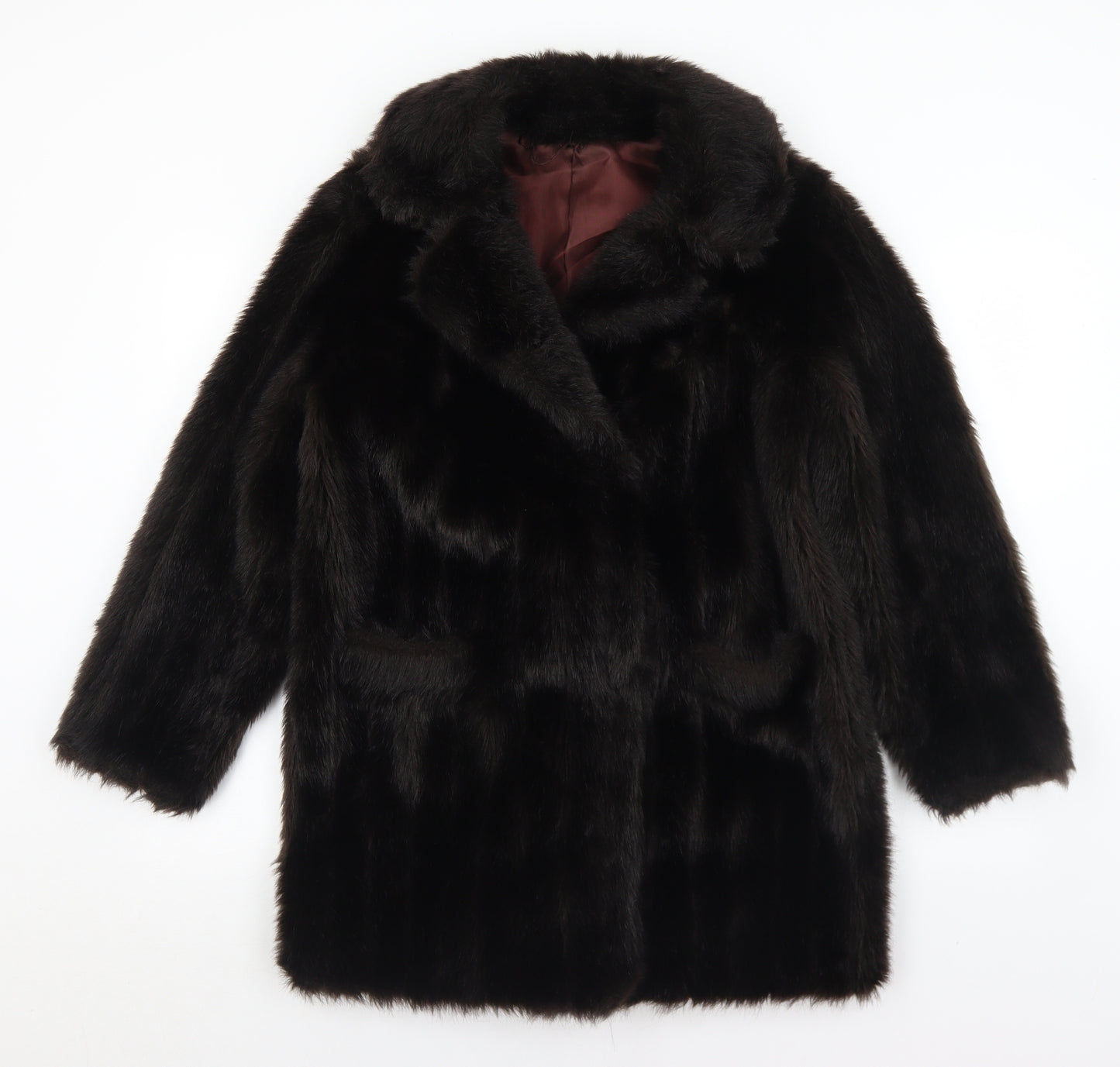 Barmink Womens Black   Overcoat Coat Size 12  Hook & Eye