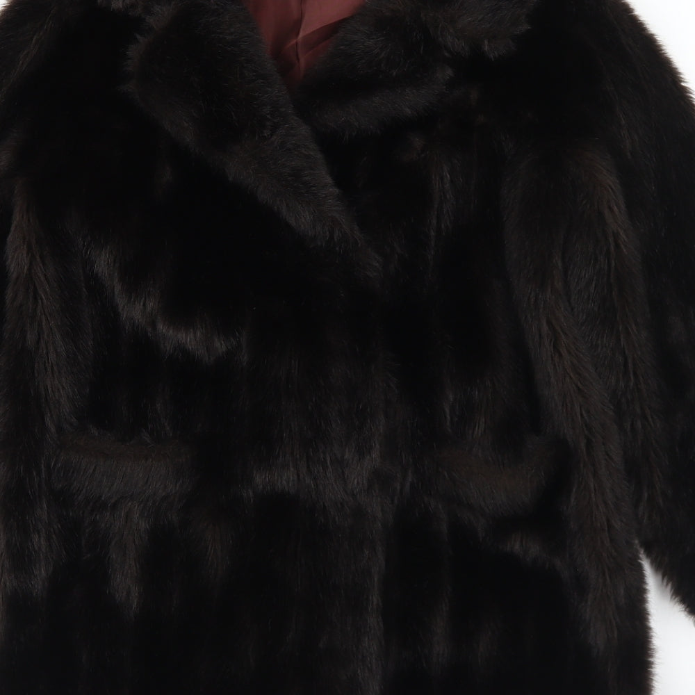 Barmink Womens Black   Overcoat Coat Size 12  Hook & Eye