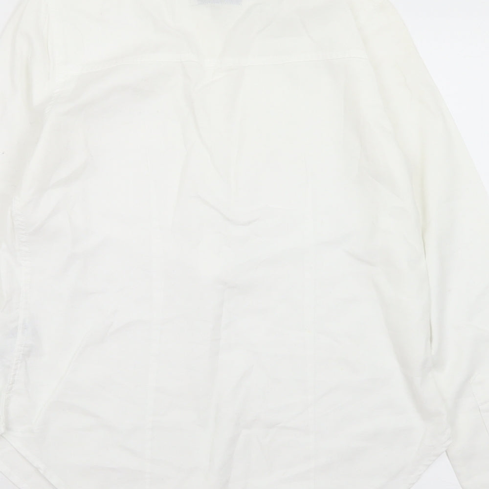 Abercrombie & Fitch Womens White  Cotton Basic Button-Up Size M Henley