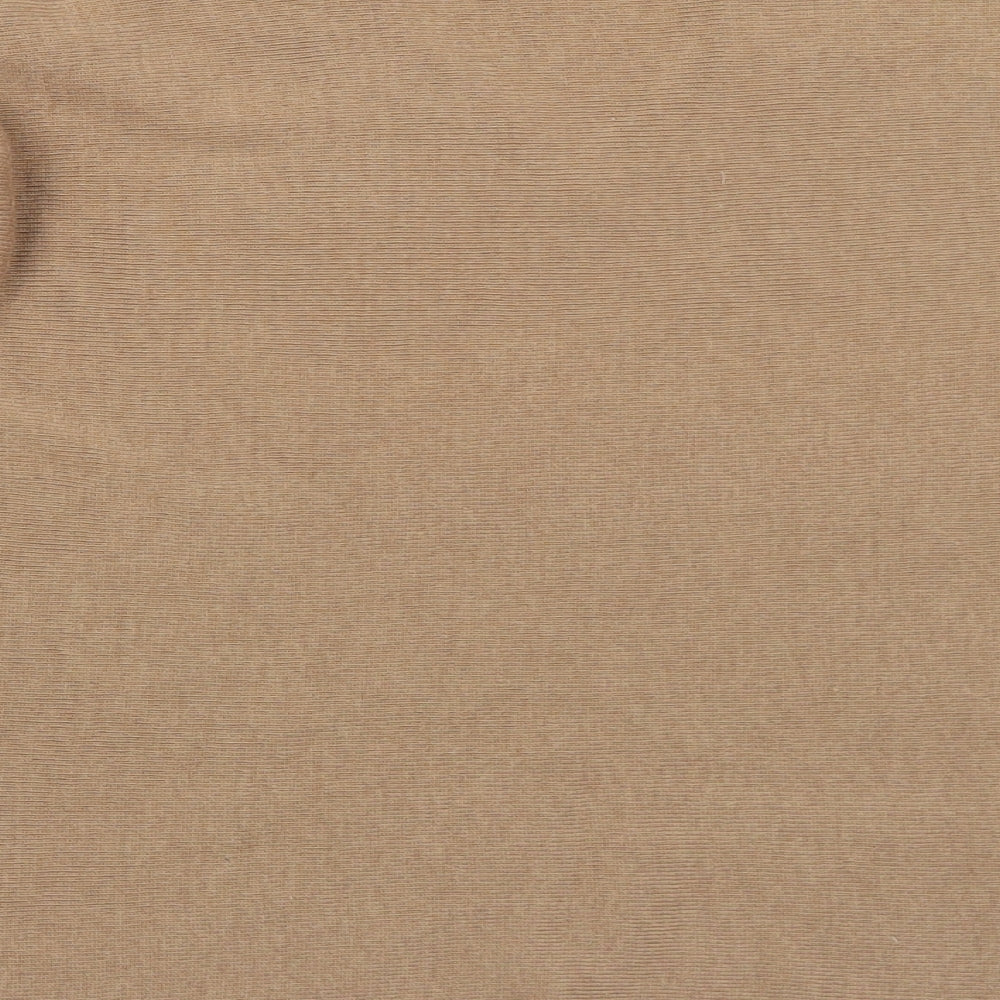 H&M Womens Brown V-Neck  Polyester Pullover Jumper Size L