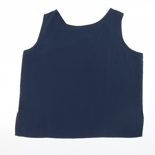 Bonmarché Womens Blue  Polyester Basic Tank Size 24 Round Neck