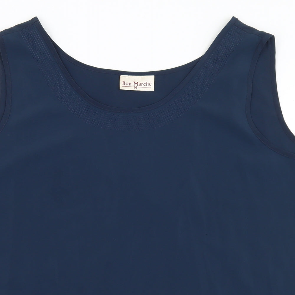 Bonmarché Womens Blue  Polyester Basic Tank Size 24 Round Neck