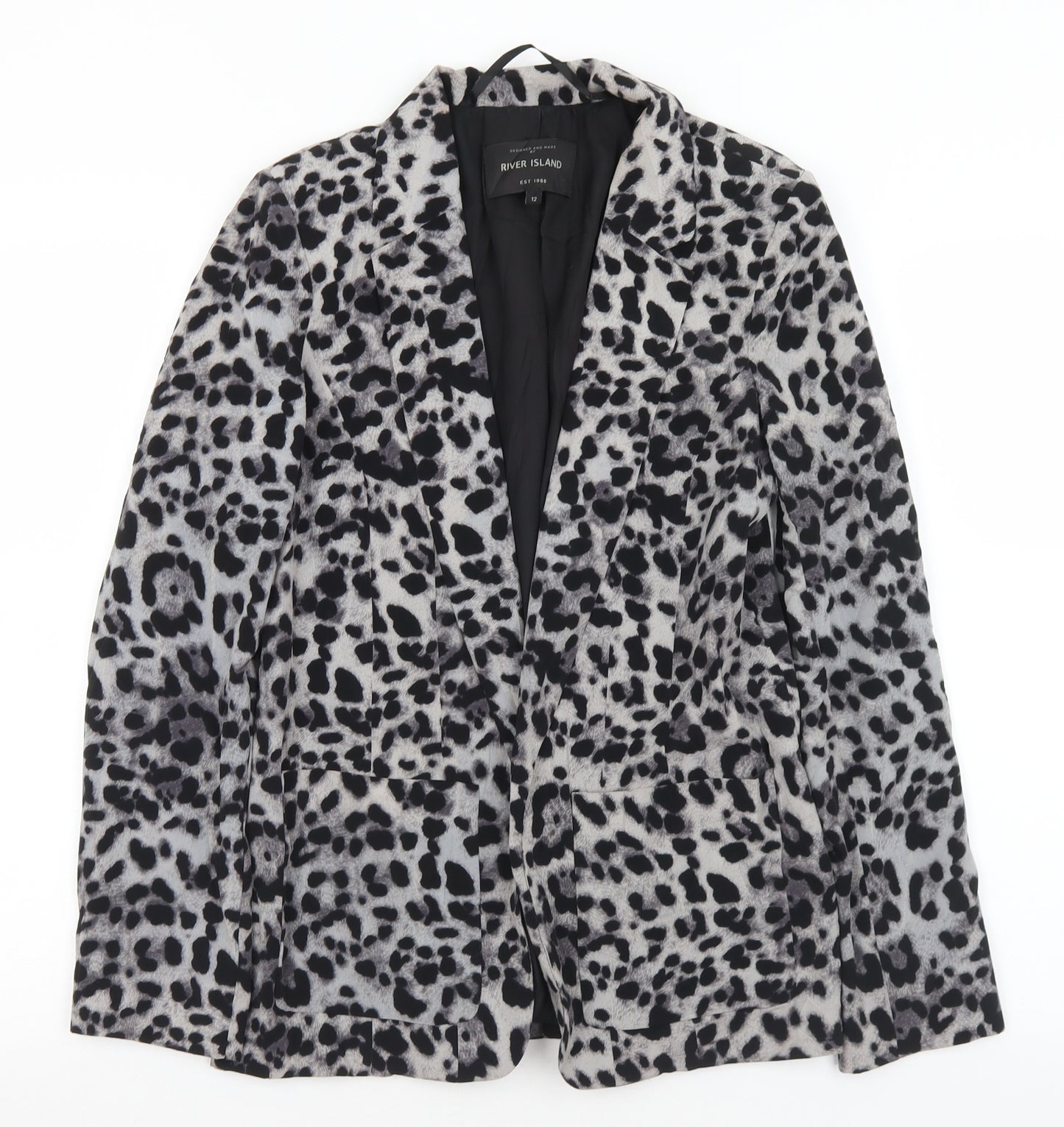 River Island Womens Grey Animal Print  Jacket  Size 12