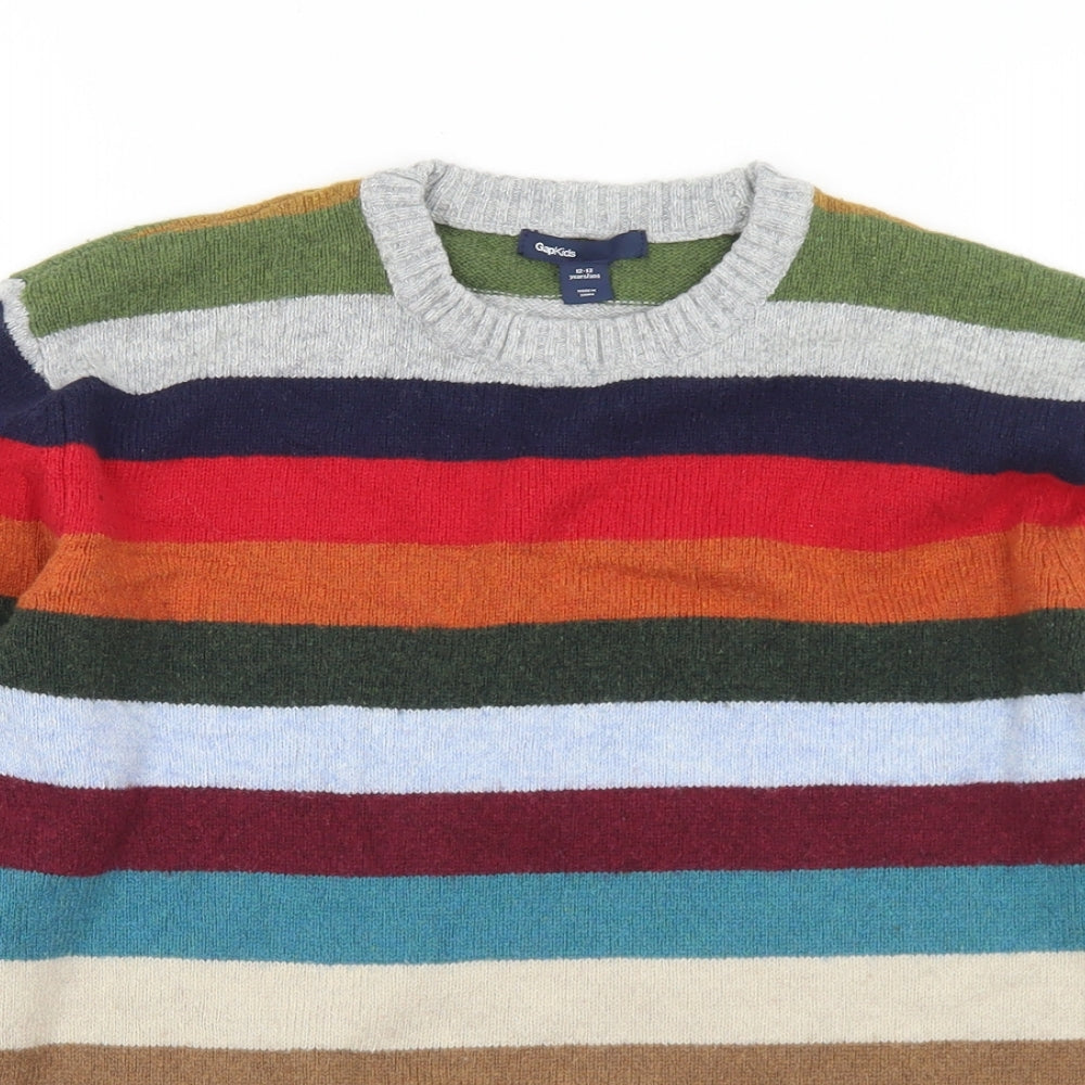 Gap Boys Multicoloured Crew Neck Spotted Cotton Pullover Jumper Size 12-13 Years