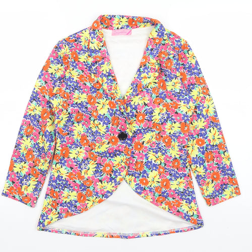 Signature Womens Multicoloured Floral  Jacket  Size 10  Button