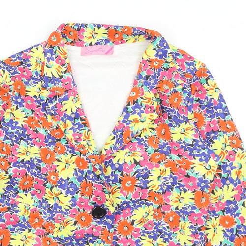 Signature Womens Multicoloured Floral  Jacket  Size 10  Button