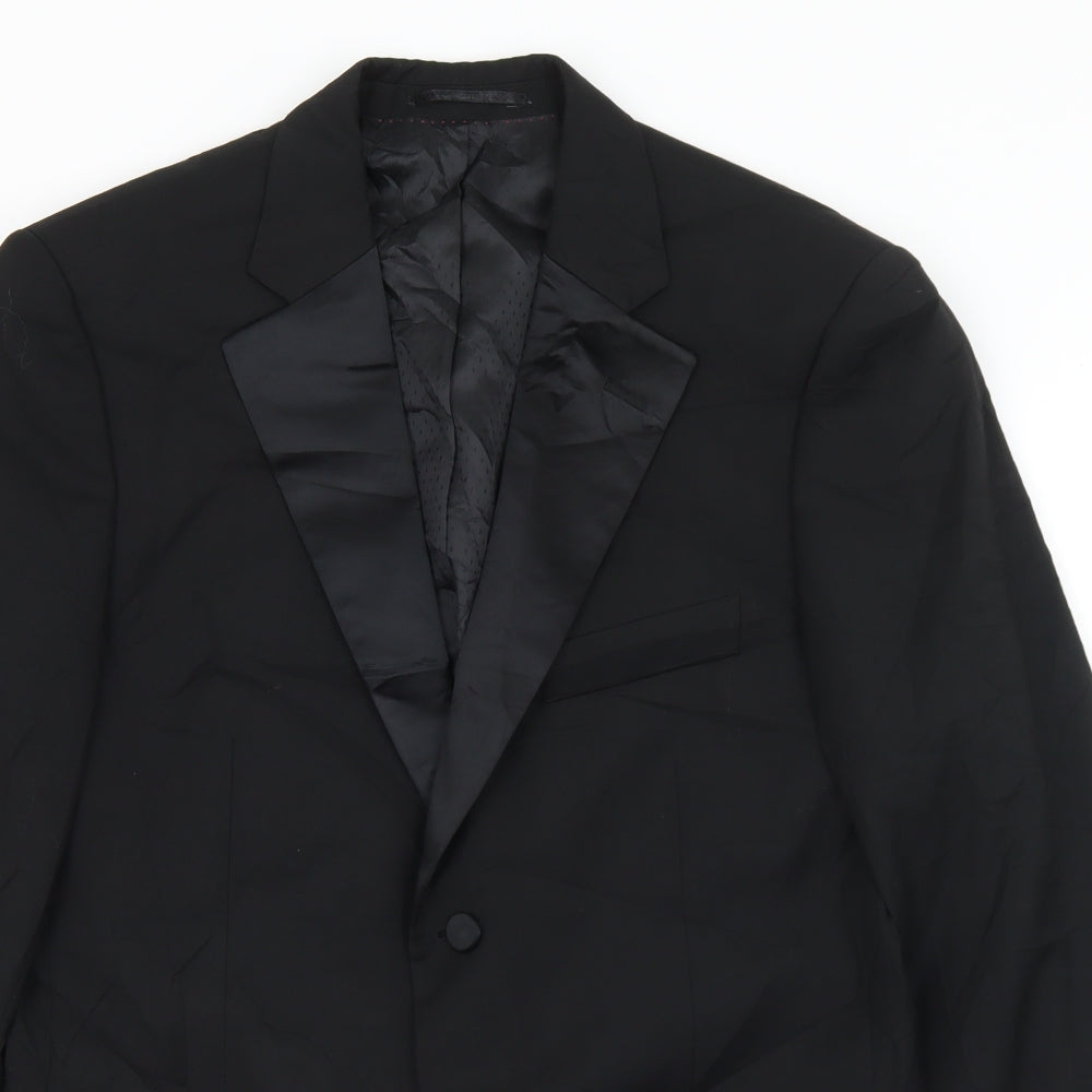 Taylor & Wright Mens Black  Polyester Jacket Suit Jacket Size 38