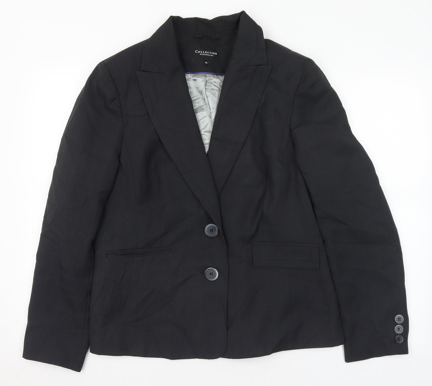 Debenhams Womens Grey  Polyester Jacket Suit Jacket Size 16