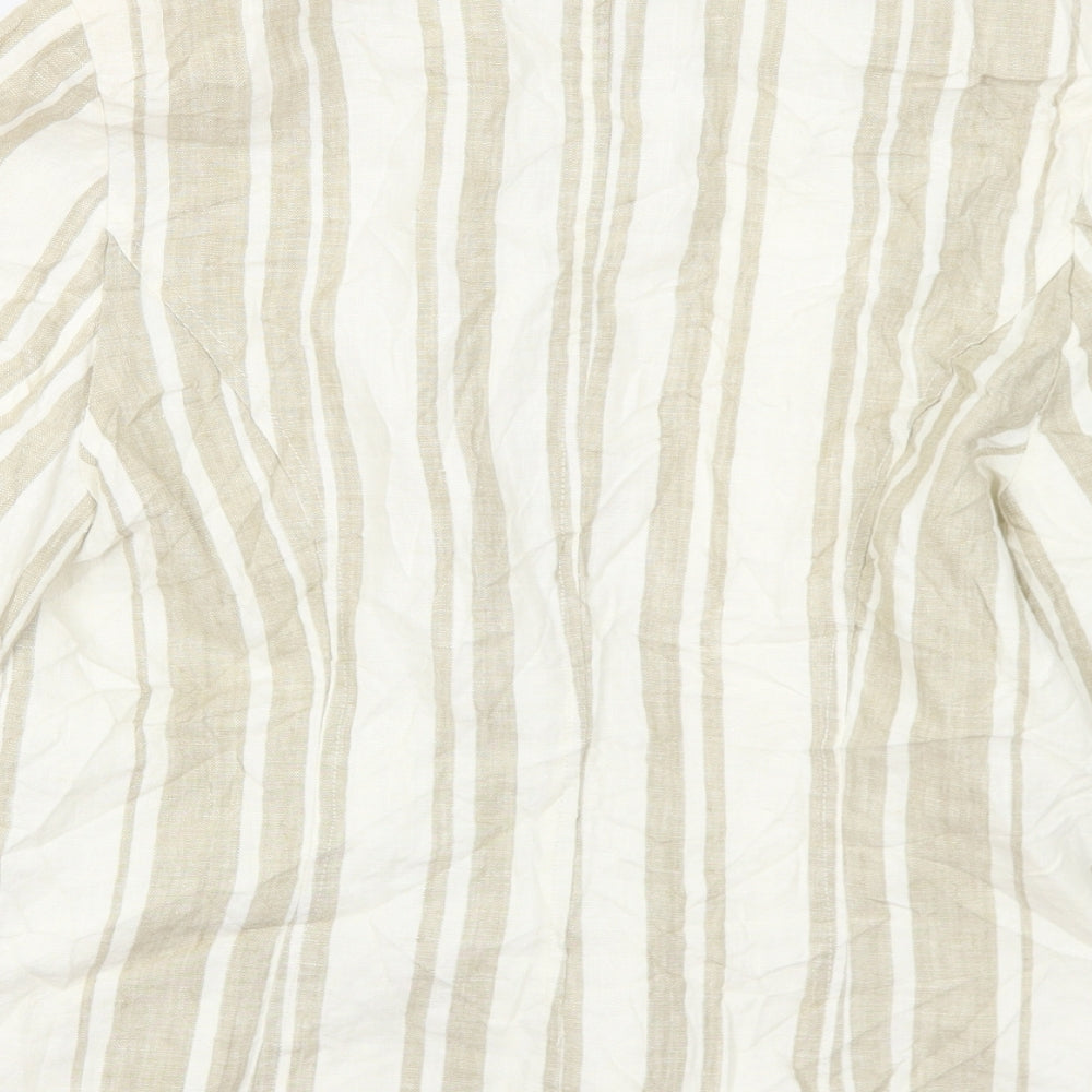Bon'a Parte Womens Beige Striped  Jacket  Size 12  Button