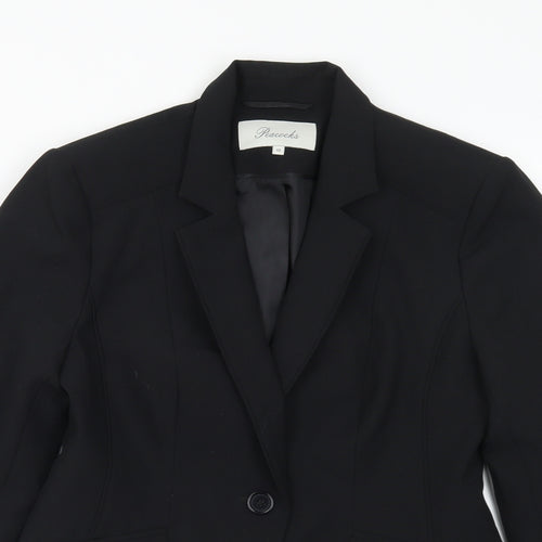 Peacocks Womens Black  Polyester Jacket Suit Jacket Size 10