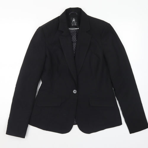 Primark Womens Black Polka Dot Polyester Jacket Suit Jacket Size 12