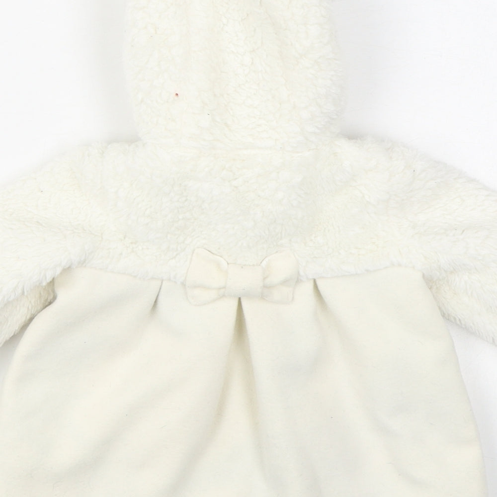 Ted Baker Girls White   Overcoat Coat Size 6-9 Months   Button