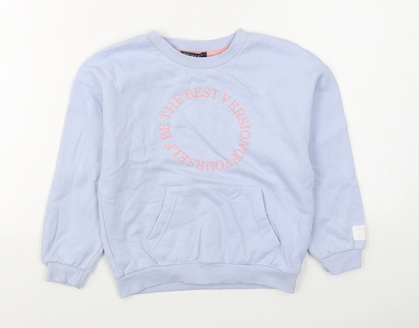 Primark Girls Blue  Cotton Pullover Sweatshirt Size 6-7 Years  Pullover
