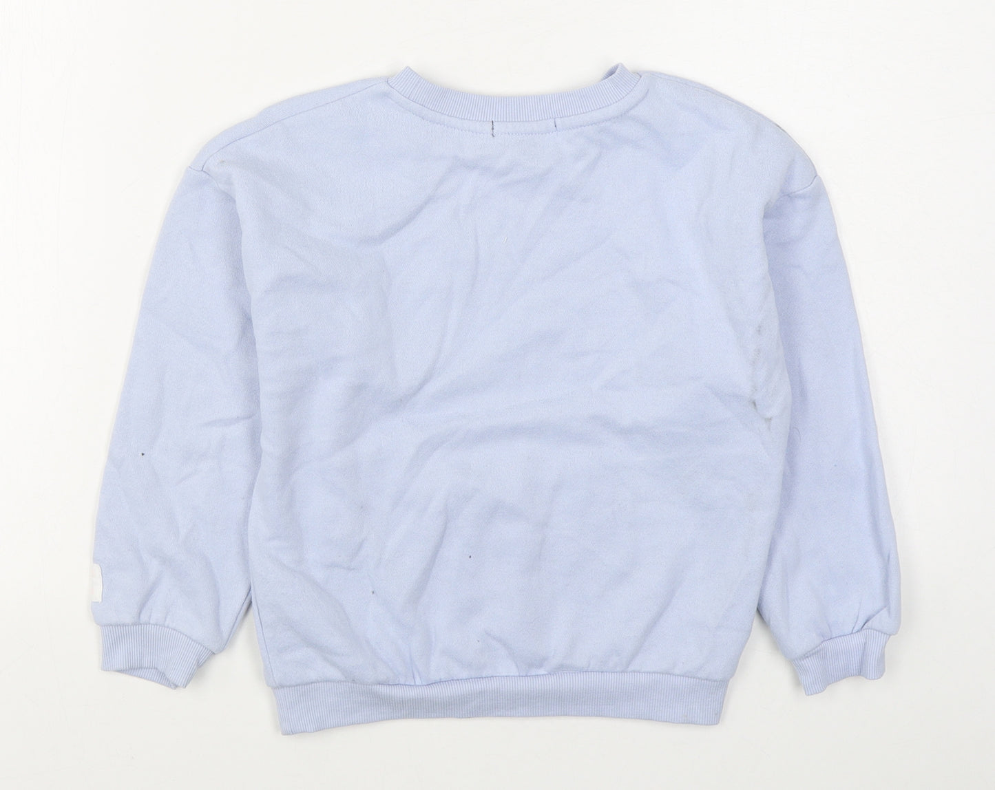 Primark Girls Blue  Cotton Pullover Sweatshirt Size 6-7 Years  Pullover