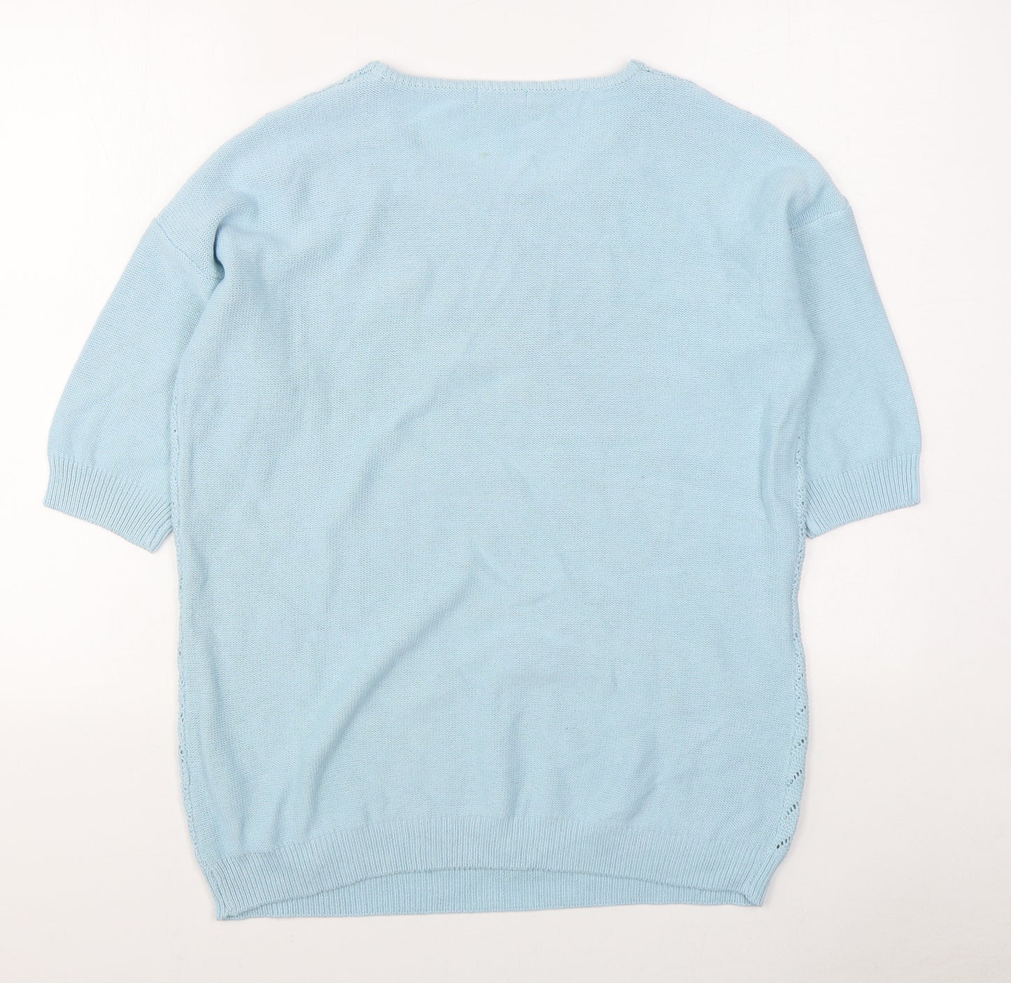 Damart Womens Blue Round Neck  Acrylic Pullover Jumper Size 14