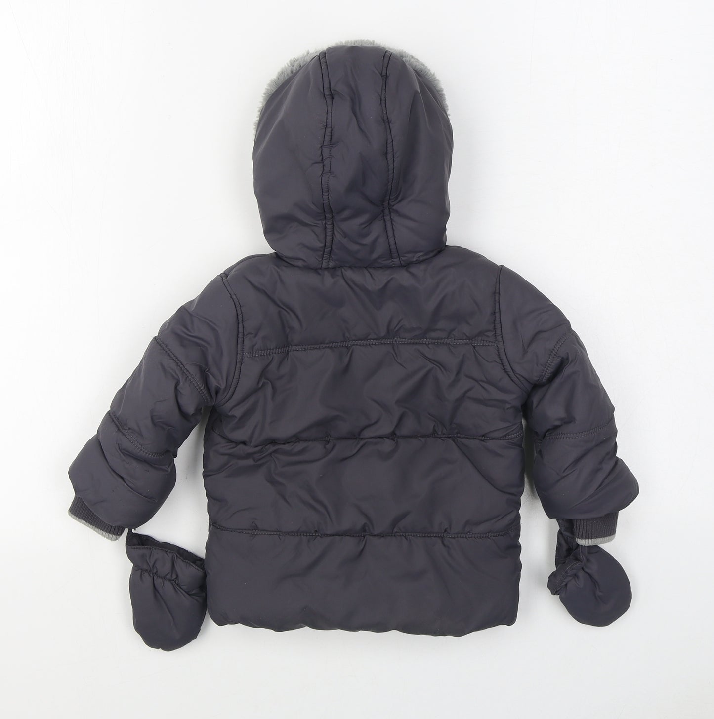 George Baby Grey   Parka Coat Size 9-12 Months   Zip