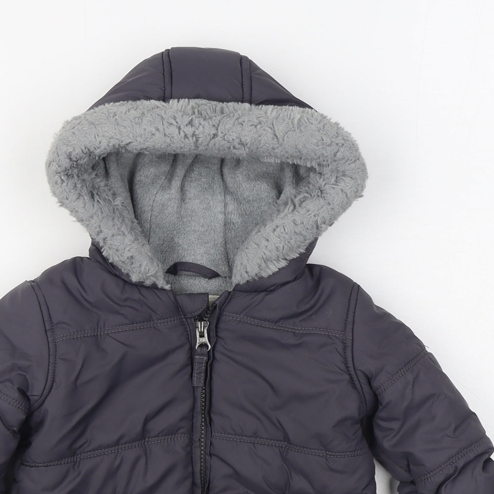 George Baby Grey   Parka Coat Size 9-12 Months   Zip