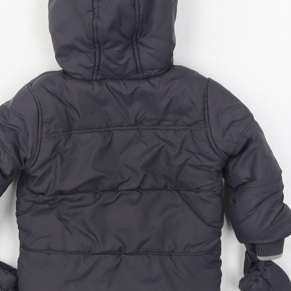 George Baby Grey   Parka Coat Size 9-12 Months   Zip