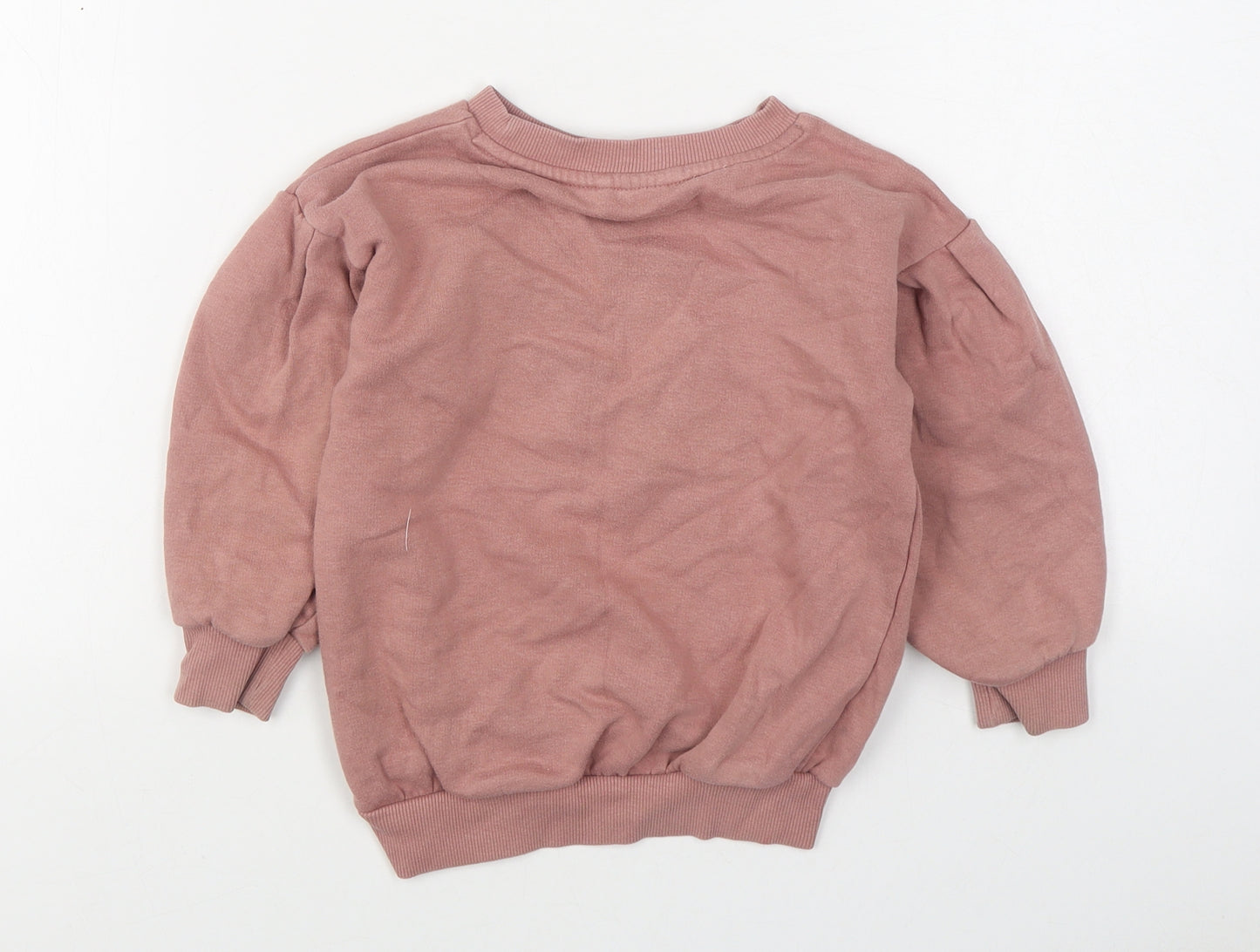 NEXT Girls Pink  Cotton Pullover Sweatshirt Size 4 Years  Pullover