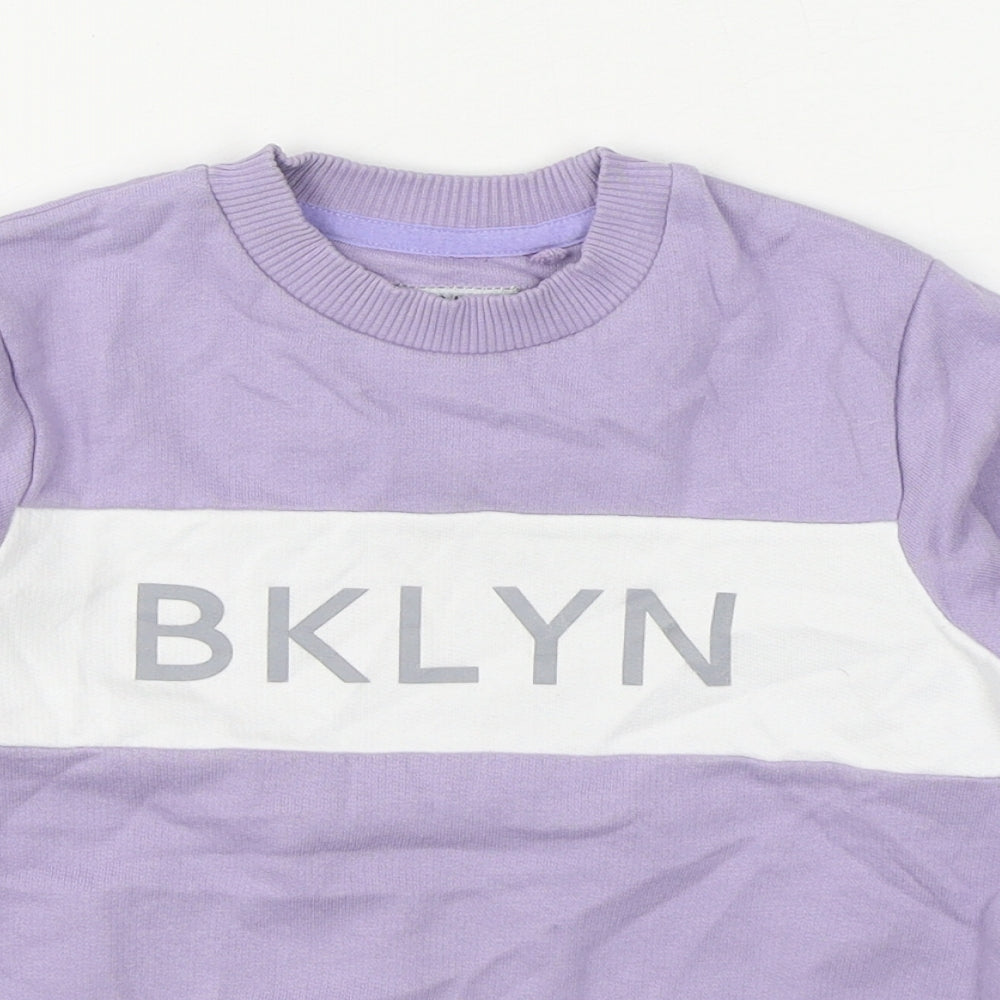 TU Girls Purple  100% Cotton Pullover Sweatshirt Size 4 Years  Pullover