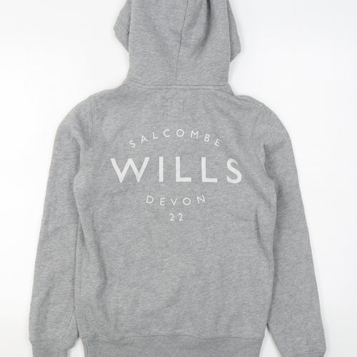 Jack Wills Womens Grey  Cotton Pullover Hoodie Size 8  Pullover