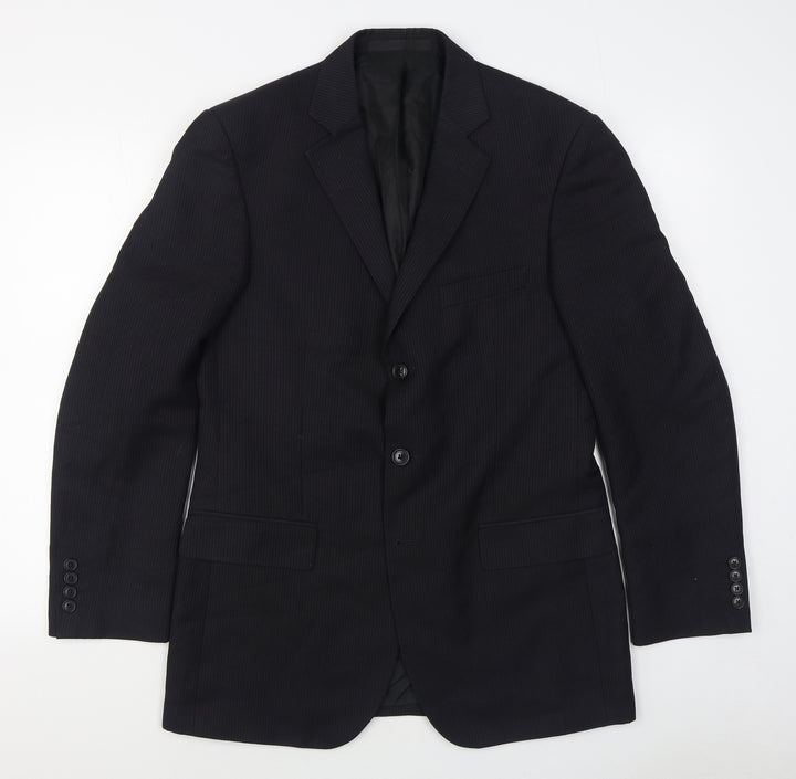 Marks and Spencer Mens Black  Polyester Jacket Suit Jacket Size 38
