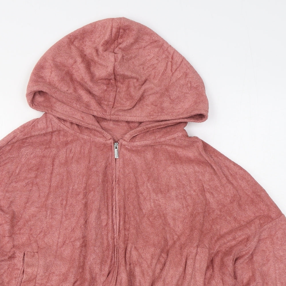 F&F Womens Pink  Cotton Full Zip Hoodie Size 16  Zip
