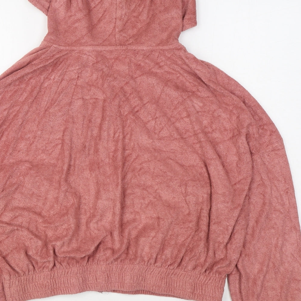 F&F Womens Pink  Cotton Full Zip Hoodie Size 16  Zip